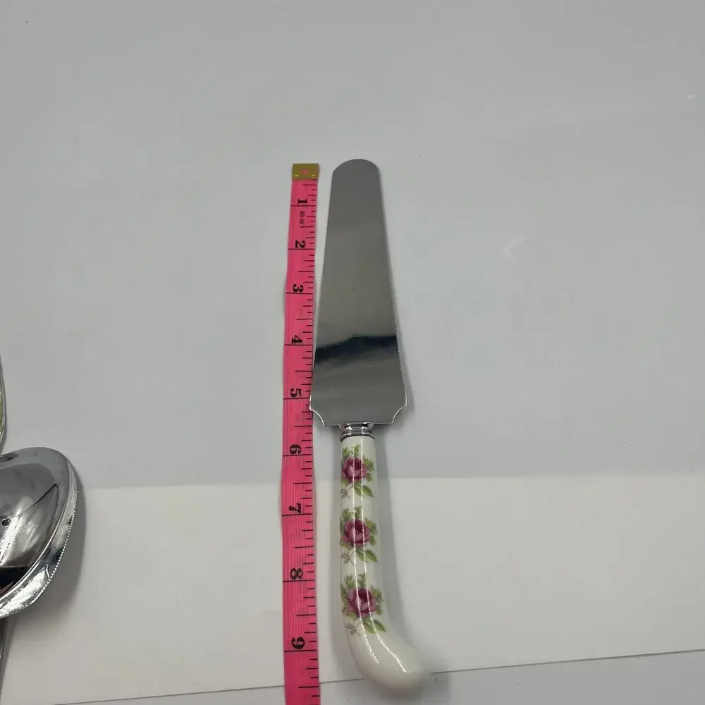 Vintage‎ Sheffield Prill Stainless Cake Serving Knife Rose England Decorative